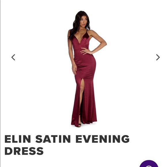 elin satin evening dress